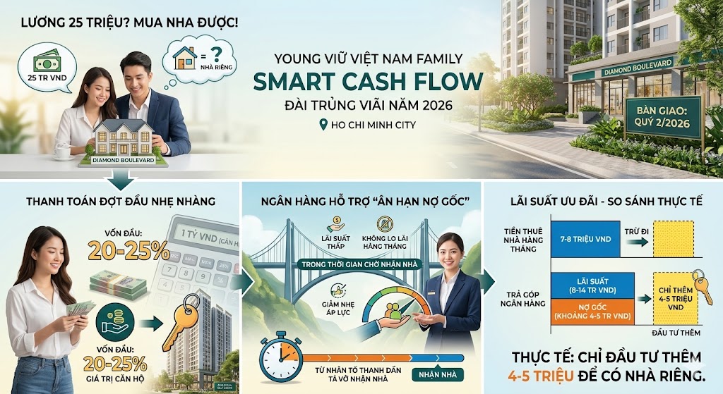 Lương 25tr có mua nhà tại Diamond Boulevard được không?
